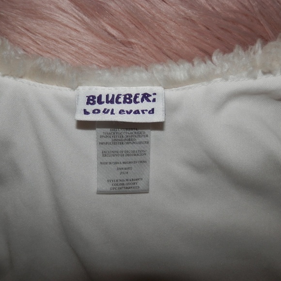Blueberi Boulevard Girls Size 7 Faux Fur Crop Coat - Picture 4 of 7